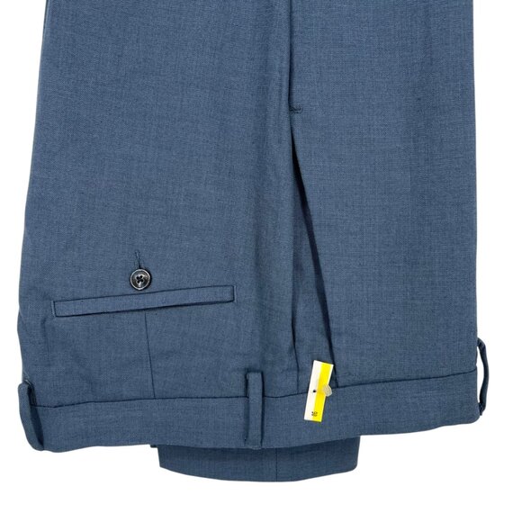 Kenneth Cole Reaction Mens Flat Front Dress Pants Blue Waist 34 NWOT - Picture 5 of 14